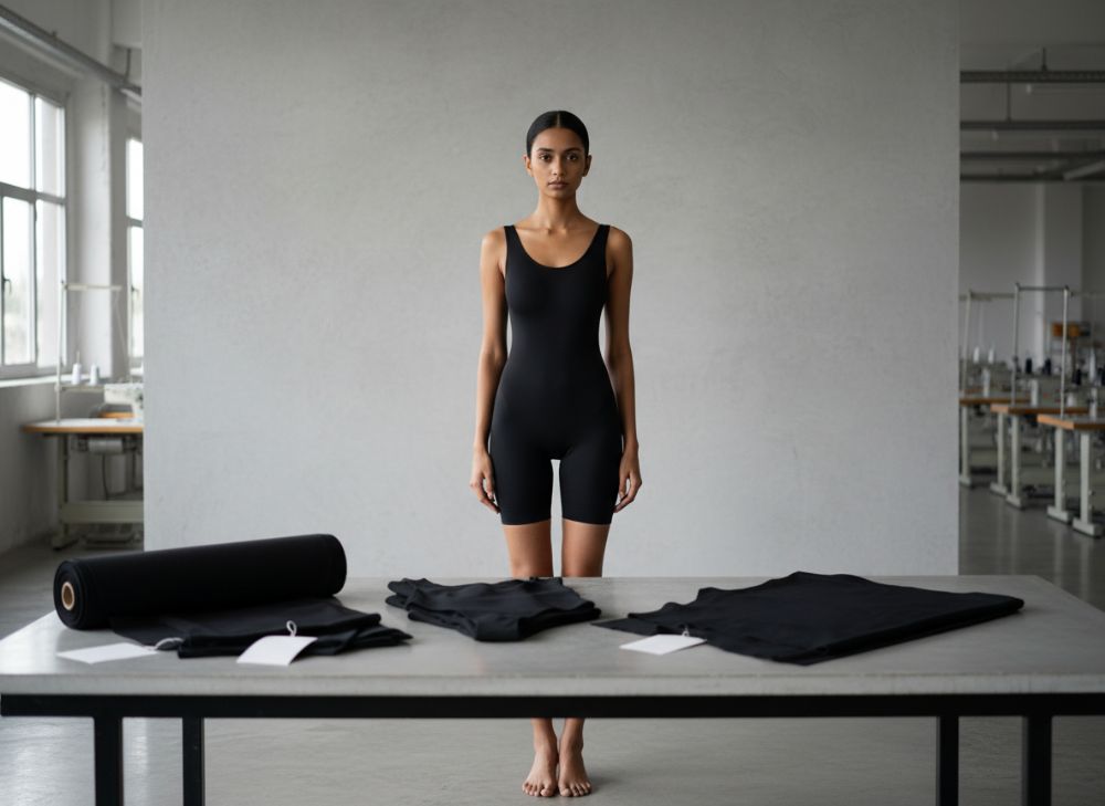 Fabricante Mayorista Bodysuit Modelador Negro Etiqueta Privada